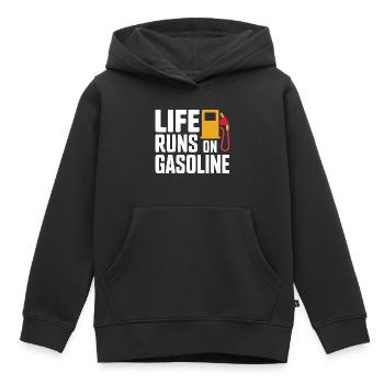 Life Runs On Gasoline Design - Kids Premium Organic Hoodie - black - Front - AI Model Kid Male (0cm)