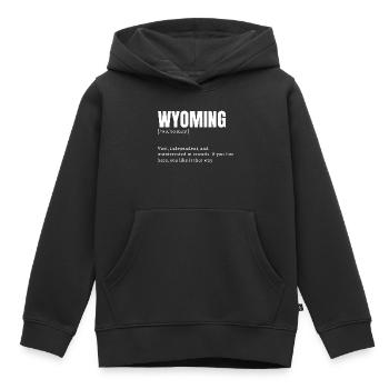 Wyoming Bold Terrain Typography - Kinder Premium Organic Hoodie - Schwarz - Vorne - AI Model Kid Male (0cm)