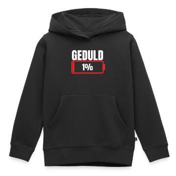PATIENCE 1 % Limite de patience humoristique dans la vie quotidienne - Sweat Premium à capuche enfant bio - noir - Devant - AI Model Kid Male (0cm)