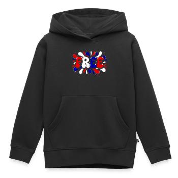 Liberté Splash Typographie Tricolore - Sweat Premium à capuche enfant bio - noir - Devant - AI Model Kid Male (0cm)