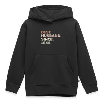 Geburtstagsgeschenk für den besten Ehemann seit 1946 - Kinder Premium Organic Hoodie - Schwarz - Vorne - AI Model Kid Male (0cm)