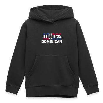République dominicaine - Sweat Premium à capuche enfant bio - noir - Devant - AI Model Kid Male (0cm)