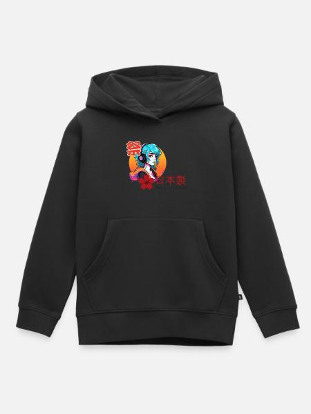 Anime Vibes - Made in Japan - Kinder Premium Organic Hoodie - Schwarz