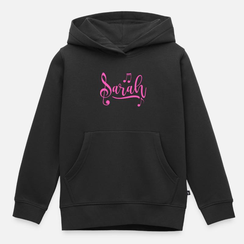 Sarah - Sweat Premium à capuche enfant bio - noir