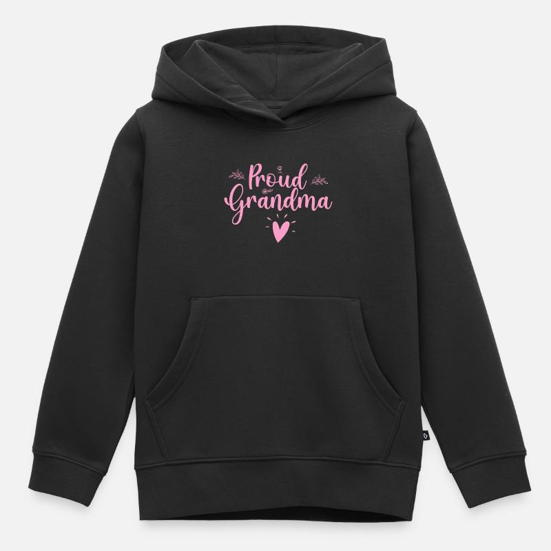 Fière grand-mère. - Sweat Premium à capuche enfant bio - noir
