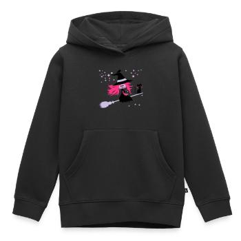 witch - Kids Premium Organic Hoodie - black - Front - AI Model Kid Male (0cm)