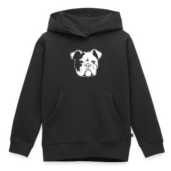 Englische Bulldogge - Kinder Premium Organic Hoodie - Schwarz - Vorne - AI Model Kid Male (0cm)