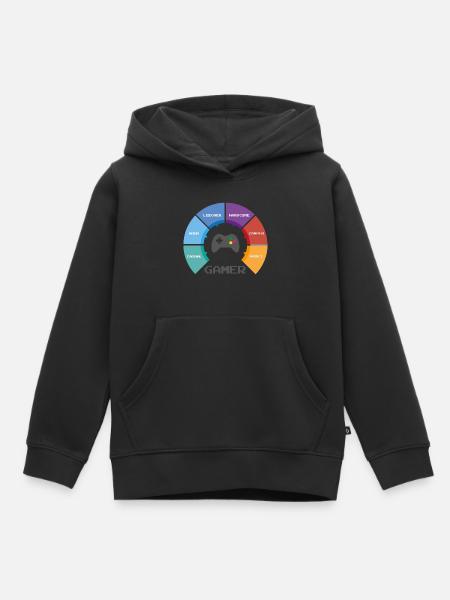 roue de jeu - Sweat Premium à capuche enfant bio - noir