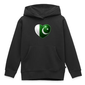 Coeur (Pakistan) - Sweat Premium à capuche enfant bio - noir - Devant - AI Model Kid Male (0cm)