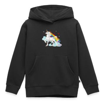 Schleich bayala Regenbogeneinhorn Hengst - Kinder Premium Organic Hoodie - Schwarz - Vorne - AI Model Kid Male (0cm)