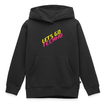 let's go techno - Kids Premium Organic Hoodie - black - Front - AI Model Kid Male (0cm)