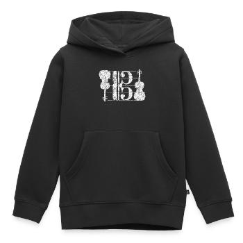 Alto Keys & Altos (Vintage White) Musiciens - Sweat Premium à capuche enfant bio - noir - Devant - AI Model Kid Male (0cm)