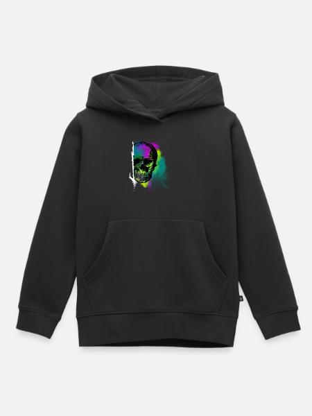 Colour Skull - Kinder Premium Organic Hoodie - Schwarz