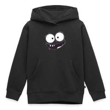Der Grinse Mann - Kinder Premium Organic Hoodie - Schwarz - Vorne - AI Model Kid Male (0cm)