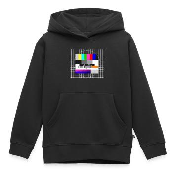 Testbild Fernsehen Bildschirm nostalgisch Display - Kinder Premium Organic Hoodie - Schwarz - Vorne - AI Model Kid Male (0cm)