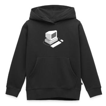 Retro Computer Gamer Lan Party Programmierer Spiel - Kinder Premium Organic Hoodie - Schwarz - Vorne - AI Model Kid Male (0cm)
