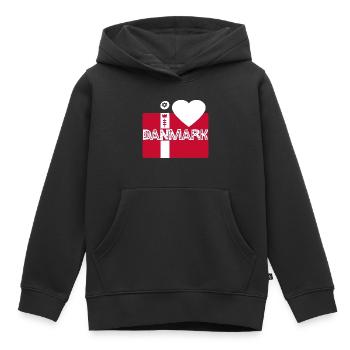 Dänemark - Kinder Premium Organic Hoodie - Schwarz - Vorne - AI Model Kid Male (0cm)