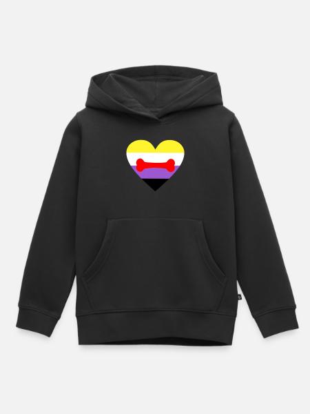 Nonbinary Puppy Play LGBTQ Pride - Kinder Premium Organic Hoodie - Schwarz