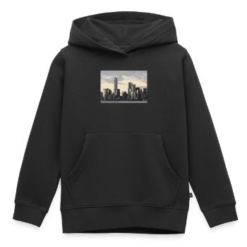 Ligne d’horizon de la ville de New York - Sweat Premium à capuche enfant bio - noir - Devant - AI Model Kid Male (0cm)