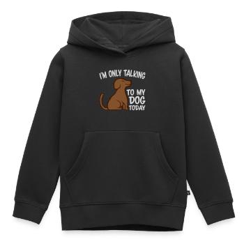 only talking to dog - Kids Premium Organic Hoodie - black - Front - AI Model Kid Male (0cm)