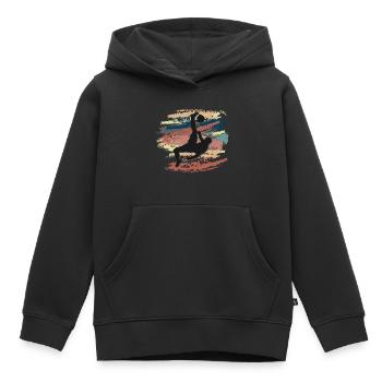 Football Footballeur Attaquant Garçons Coupe du Monde Hommes - Sweat Premium à capuche enfant bio - noir - Devant - AI Model Kid Male (0cm)