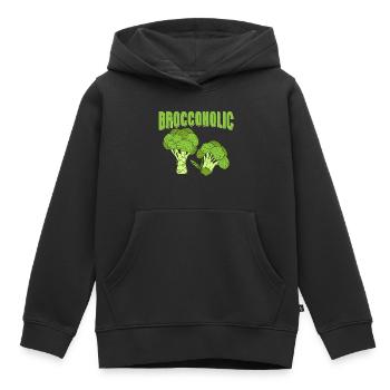 Broccoholic Broccoli Vegetable - Kinder Premium Organic Hoodie - Schwarz - Vorne - AI Model Kid Male (0cm)