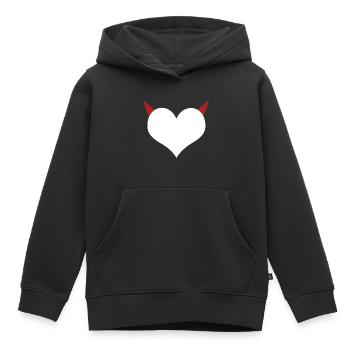 Herz Teufel Diable que j’aime - Sweat Premium à capuche enfant bio - noir - Devant - AI Model Kid Male (0cm)