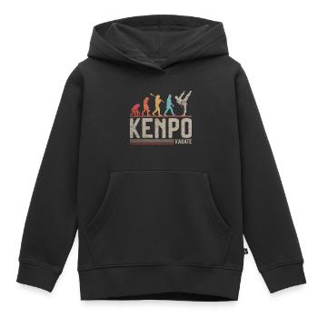 Kenpo Karaté Evolution Arts Martiaux Evolution - Sweat Premium à capuche enfant bio - noir - Devant - AI Model Kid Male (0cm)
