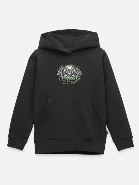Cthulhu encre II - Sweat Premium à capuche enfant bio - noir