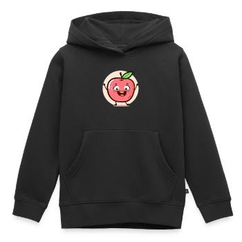 Fröhlicher Apfel - Kinder Premium Organic Hoodie - Schwarz - Vorne - AI Model Kid Male (0cm)