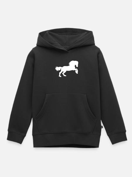 Pferde-Power - Kinder Premium Organic Hoodie - Schwarz