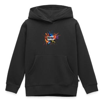 J’AIME BERLIN - Sweat Premium à capuche enfant bio - noir - Devant - AI Model Kid Male (0cm)