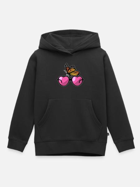Schmetterling Sonnenbrille - Kinder Premium Organic Hoodie - Schwarz