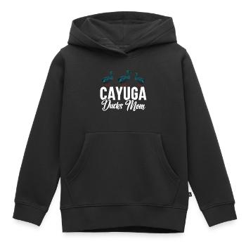 Cayuga Duck Owner Jouets d’enclos d’animaux en peluche - Sweat Premium à capuche enfant bio - noir - Devant - AI Model Kid Male (0cm)
