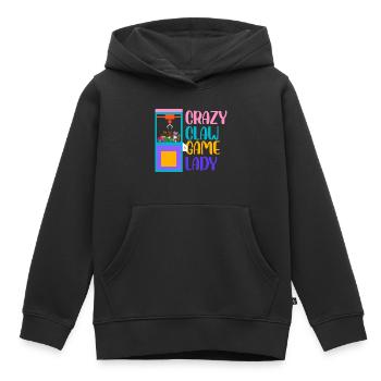 Crazy Crawl Game Lady Retro Crane Toy Grabber - Sweat Premium à capuche enfant bio - noir - Devant - AI Model Kid Male (0cm)