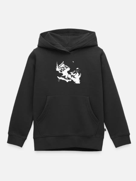 Snowboarding Grafik - Kinder Premium Organic Hoodie - Schwarz