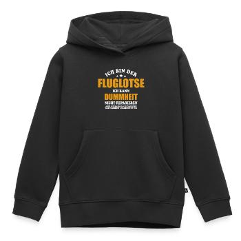 Fluglotse - ich kann Dummheit nicht reparieren - Kinder Premium Organic Hoodie - Schwarz - Vorne - AI Model Kid Male (0cm)