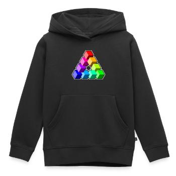 Dreieckige farbige Würfel - Kinder Premium Organic Hoodie - Schwarz - Vorne - AI Model Kid Male (0cm)