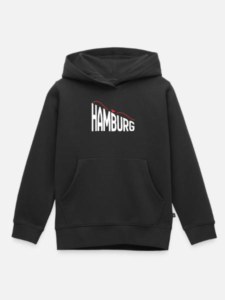 Hamburg - Kinder Premium Organic Hoodie - Schwarz