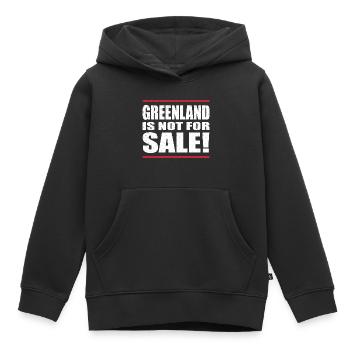 Greenland Is Not For Sale - Kids Premium Organic Hoodie - black - Front - AI Model Kid Male (0cm)