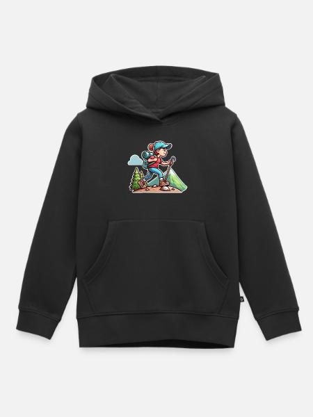 Wanderin Wandern - Kinder Premium Organic Hoodie - Schwarz