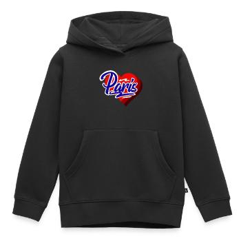 Paris - Sweat Premium à capuche enfant bio - noir - Devant - AI Model Kid Male (0cm)