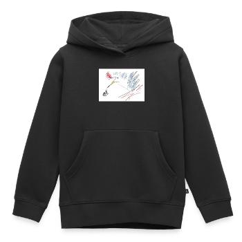 Schau genau da! - Kinder Premium Organic Hoodie - Schwarz - Vorne - AI Model Kid Male (0cm)
