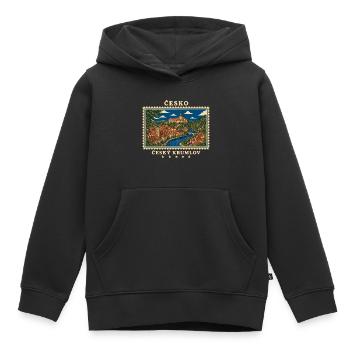 Tschechien Český Krumlov Vintage Reisemarke - Kinder Premium Organic Hoodie - Schwarz - Vorne - AI Model Kid Male (0cm)