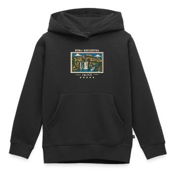 Bosnien und Herzegowina Jajce Vintage Reisemarke - Kinder Premium Organic Hoodie - Schwarz - Vorne - AI Model Kid Male (0cm)