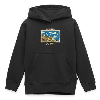 Schweden Öland Vintage Reisemarke - Kinder Premium Organic Hoodie - Schwarz - Vorne - AI Model Kid Male (0cm)