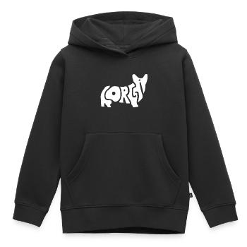 Corgie in white - Kids Premium Organic Hoodie - black - Front - AI Model Kid Male (0cm)