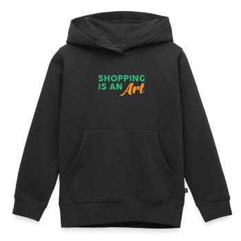Shopping is an art - Kids Premium Organic Hoodie - black - Front - AI Model Kid Male (0cm)