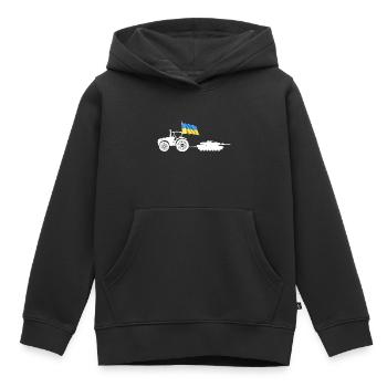 Ukrainischer Bauer stiehlt Kiewer Traktortank - Kinder Premium Organic Hoodie - Schwarz - Vorne - AI Model Kid Male (0cm)
