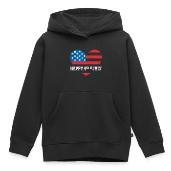 Joyeux 4 juillet - Sweat Premium à capuche enfant bio - noir - Devant - AI Model Kid Male (0cm)